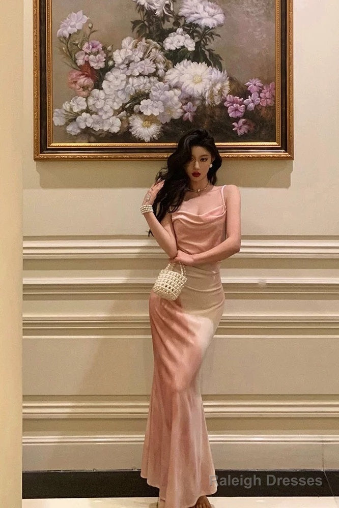 Gorgeous Sheath Spaghetti Straps Sleeveless Pink Date Night Dress Prom Dresses Birthday Outfit