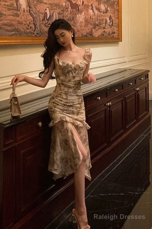 Gorgeous Sheath Straps Date Night Dress Floral Prom Dresses Party Dress Birthday Outfits Secondary image