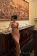 Gorgeous Sheath Straps Pink Date Night Party Dress Prom Dresses Birthday Outfits