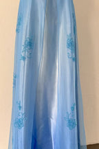 Gothic Vintage Prom Dresses Under $170??Gorgeous Spaghetti Straps Beading Applique Gradient Blue Sleeveless Long Prom Dresses