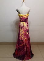 Gorgeous Strapless A-Line Printed Chiffon Long Formal Prom Dress