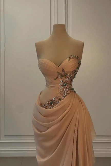 Gorgeous Sweetheart Beaded Pleated Floor Length Prom Dresses Secondary image