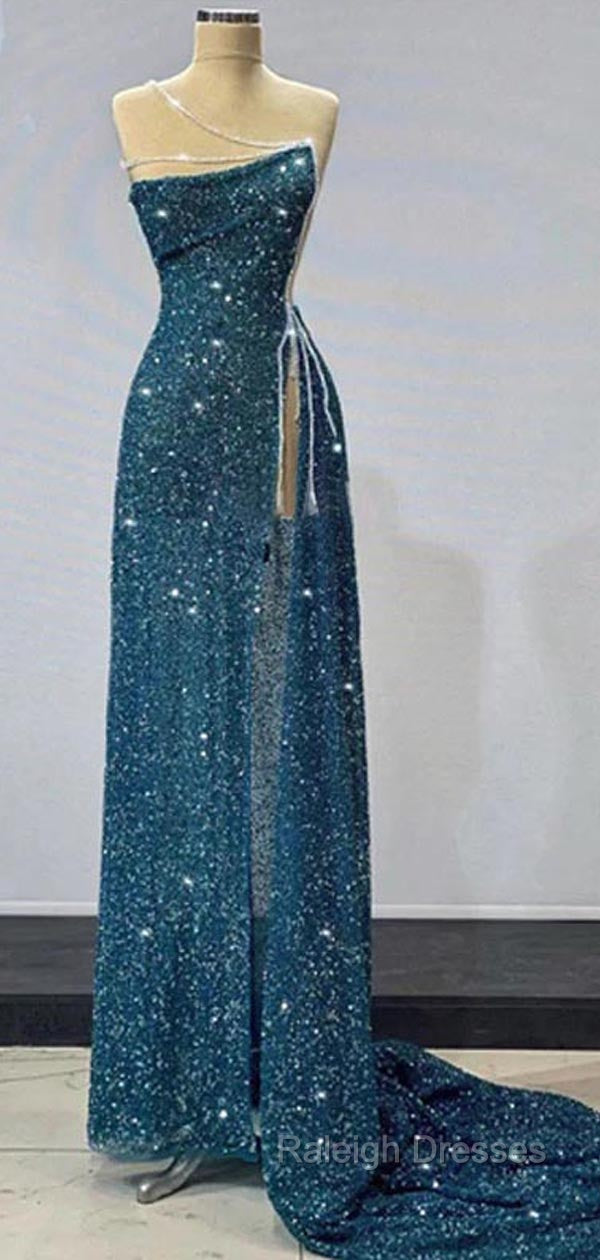 Gorgeous Teal Sheath High Slit Maxi Long Prom Dresses,Prom Dresses Secondary image