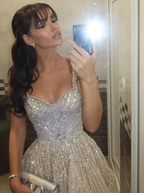 Gorgeous Tulle Beaded A-Line Cocktail Dresses Champagne Short Homecoming Dresses