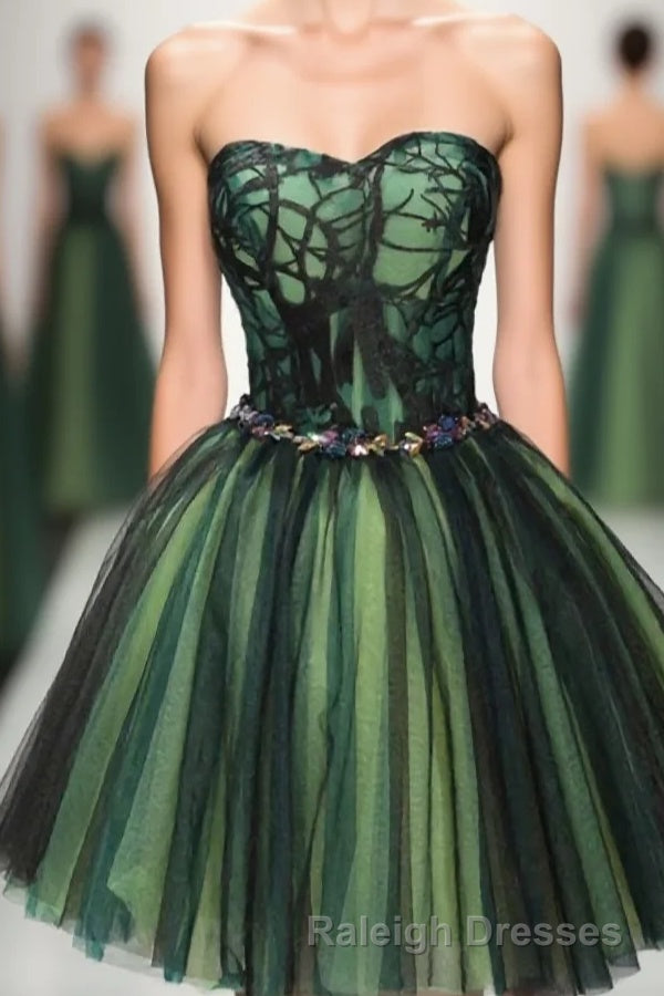 Stylish Tulle Lace Short Prom Dress, Cute Evening Dress