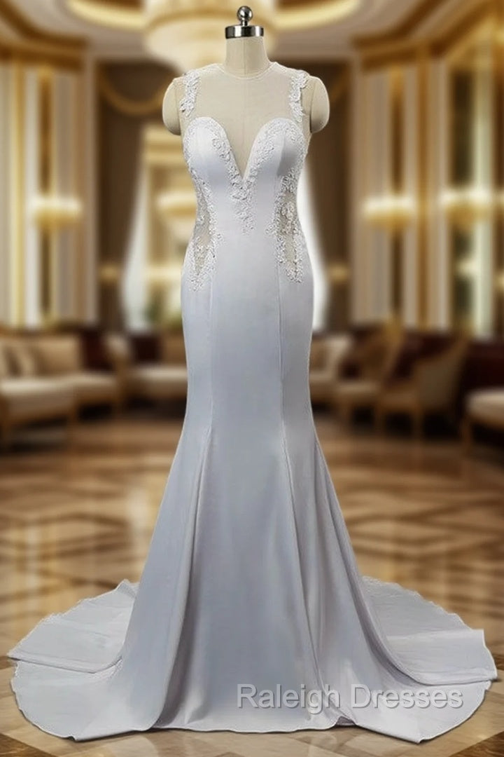 Graceful Sweetheart Wedding Dress Satin With Appliques Mermaid