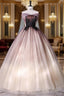 Gradient Color Tulle Appliques Beading Quinceanera Dress
