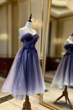 Gradient Tulle Sweetheart Knee Length Prom Dress, Cute Homecoming Dresses