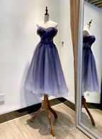 Gradient Tulle Sweetheart Knee Length Prom Dress, Cute Homecoming Dresses