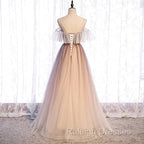 Gradient Tulle with Straps Sweetheart Prom Dress, A Line Tulle Prom Dress
