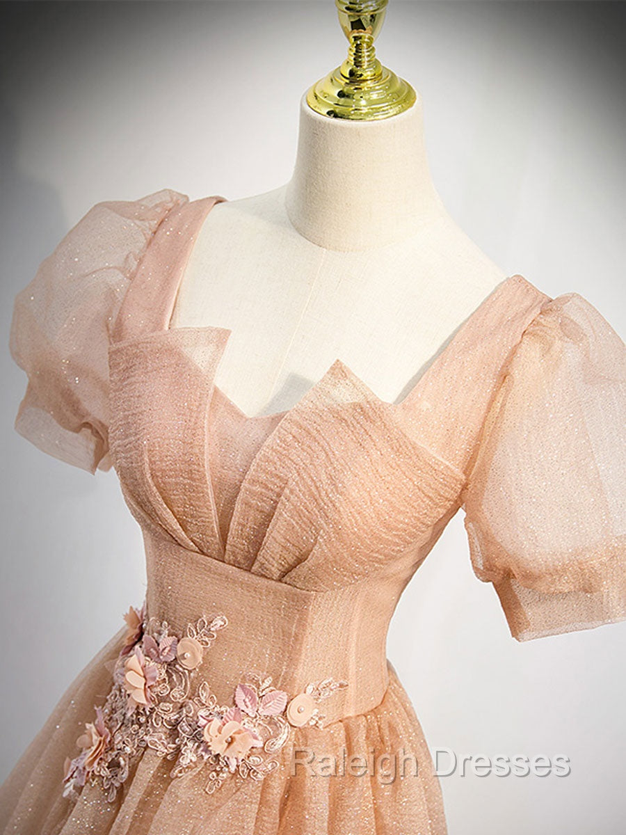 Gray Blue Tulle Long Prom Dress, Gray Blue Tulle Formal Evening Dresses