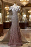 Gray Mermaid Sequins Off the Shoulder Prom Dress