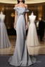 Gray Mermaid Strapless Prom Dress