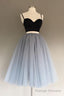 Gray Tulle Charming A Line Two-Piece Short Homecoming Dress,Cocktail Dress