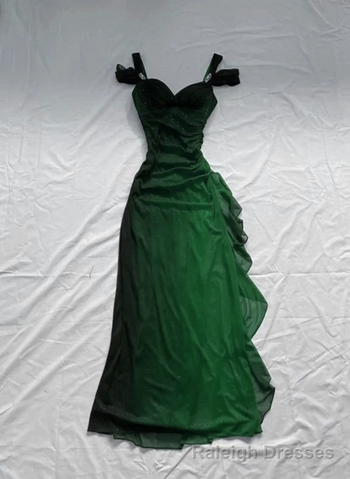 Green Chiffon Sweetheart Straps Long Party Dress, Green Prom Dress Main image