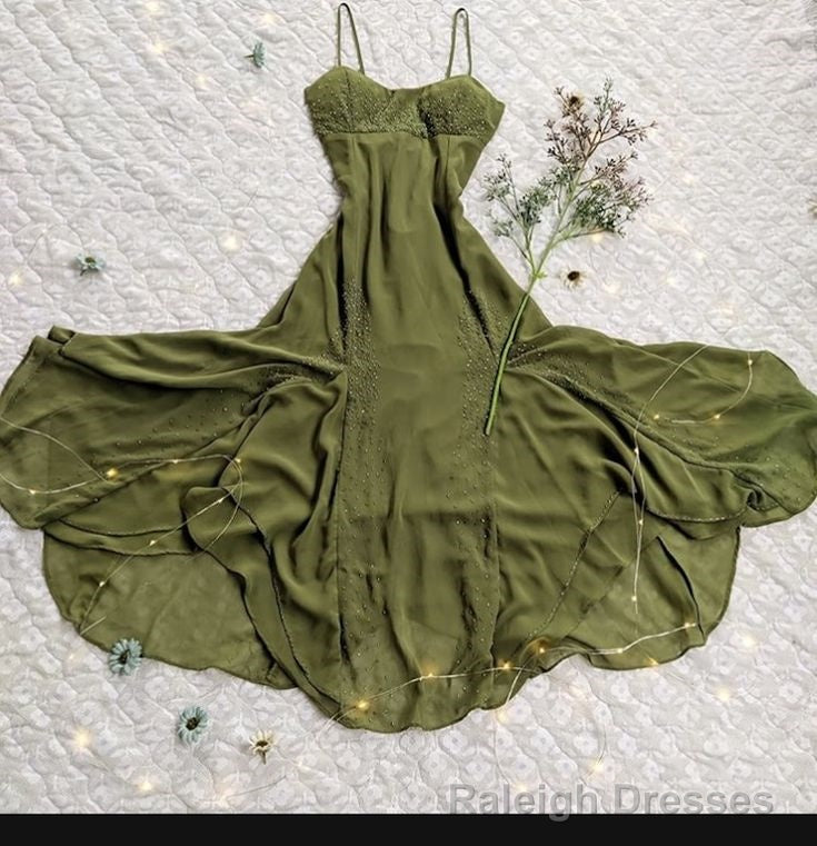Green Prom Dress, Chiffon Formal Gowns, New Prom Dress