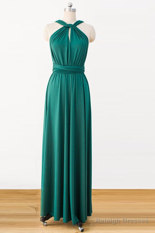 Green Floor-Length Chiffon Bridesmaids Dress