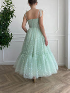 Green Shiny Sequins Midi Homecoming Dresses Prom Dresses Prom Dresses