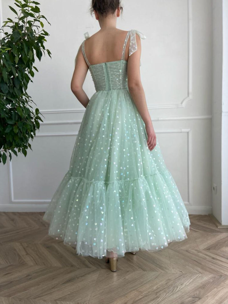 Green Shiny Sequins Midi Homecoming Dresses Prom Dresses Prom Dresses