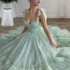 Green Shiny Sequins Midi Homecoming Dresses Prom Dresses Prom Dresses