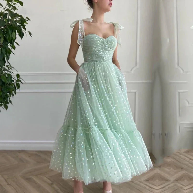 Green Shiny Sequins Midi Homecoming Dresses Prom Dresses Prom Dresses Main image