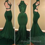 Green lace mermaid prom Dresses green Prom Dresses