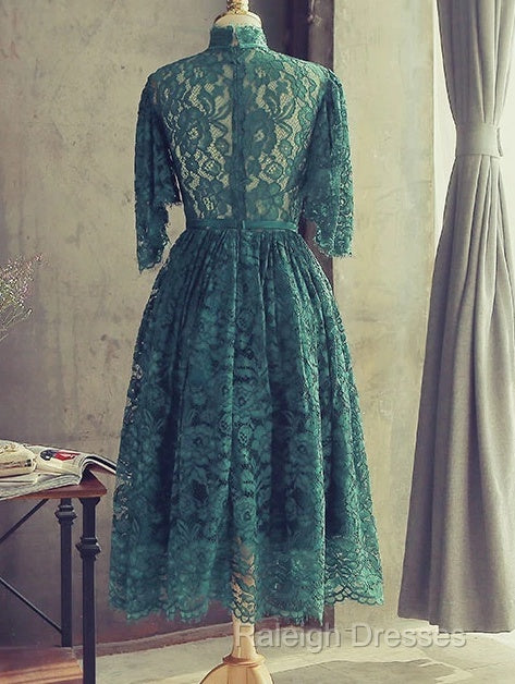 Green Lace Short Party Dress Green Lace Homecoming Dress