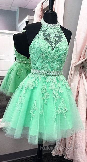 Green Lace Short Prom Dress, Green Homecoming Dress Secondary image