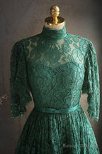 Green Lace Short Prom Dress Green Lace Homecoming Dress