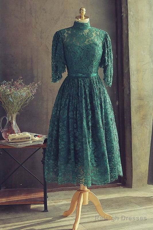 Green Lace Short Prom Dresses Green Lace Homecoming Dresses