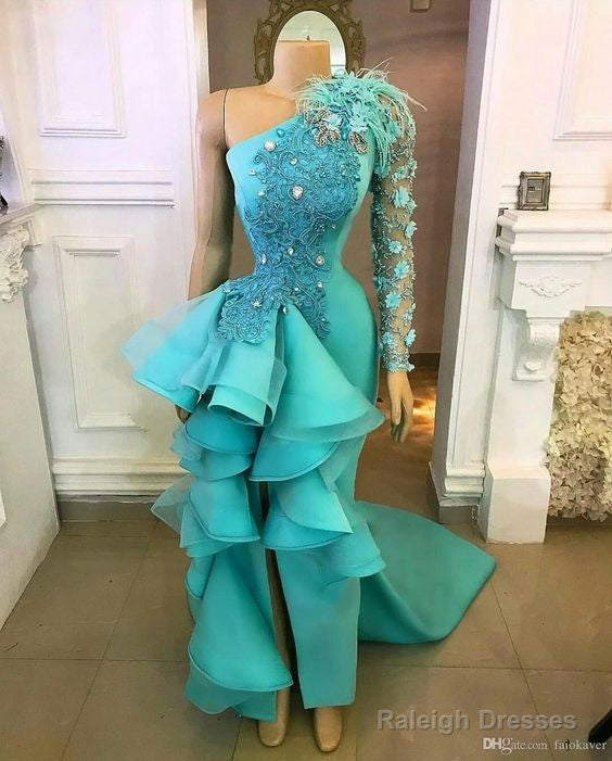 Green Long Mermaid Prom Dress Evening Gowns Main image