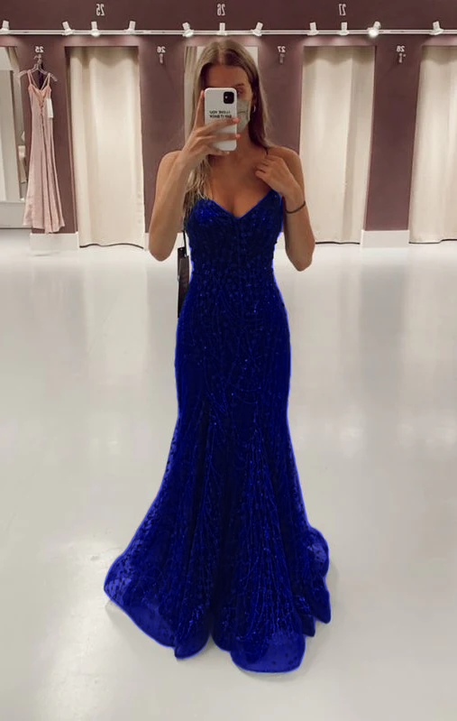 Green Long Mermaid Prom Dress Prom Gown