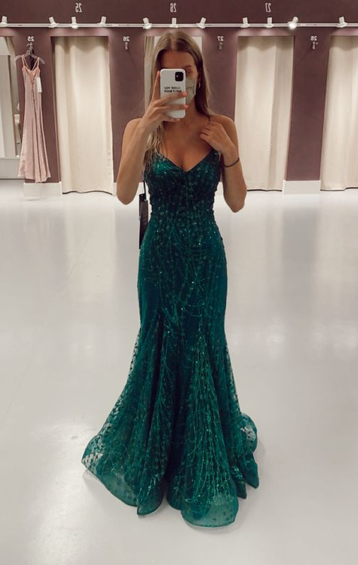 Green Long Mermaid Prom Dress Prom Gown Main image