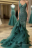 Green Long Prom Dress Sexy Evening Gown