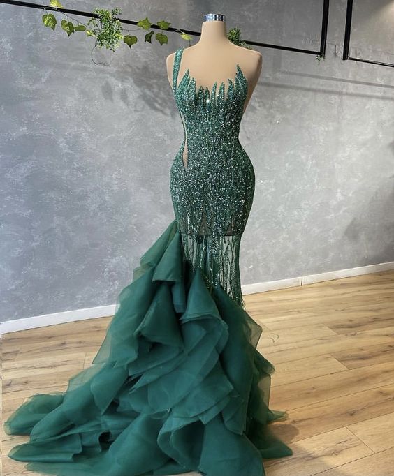Green Long Prom Dress Sexy Evening Gown Main image