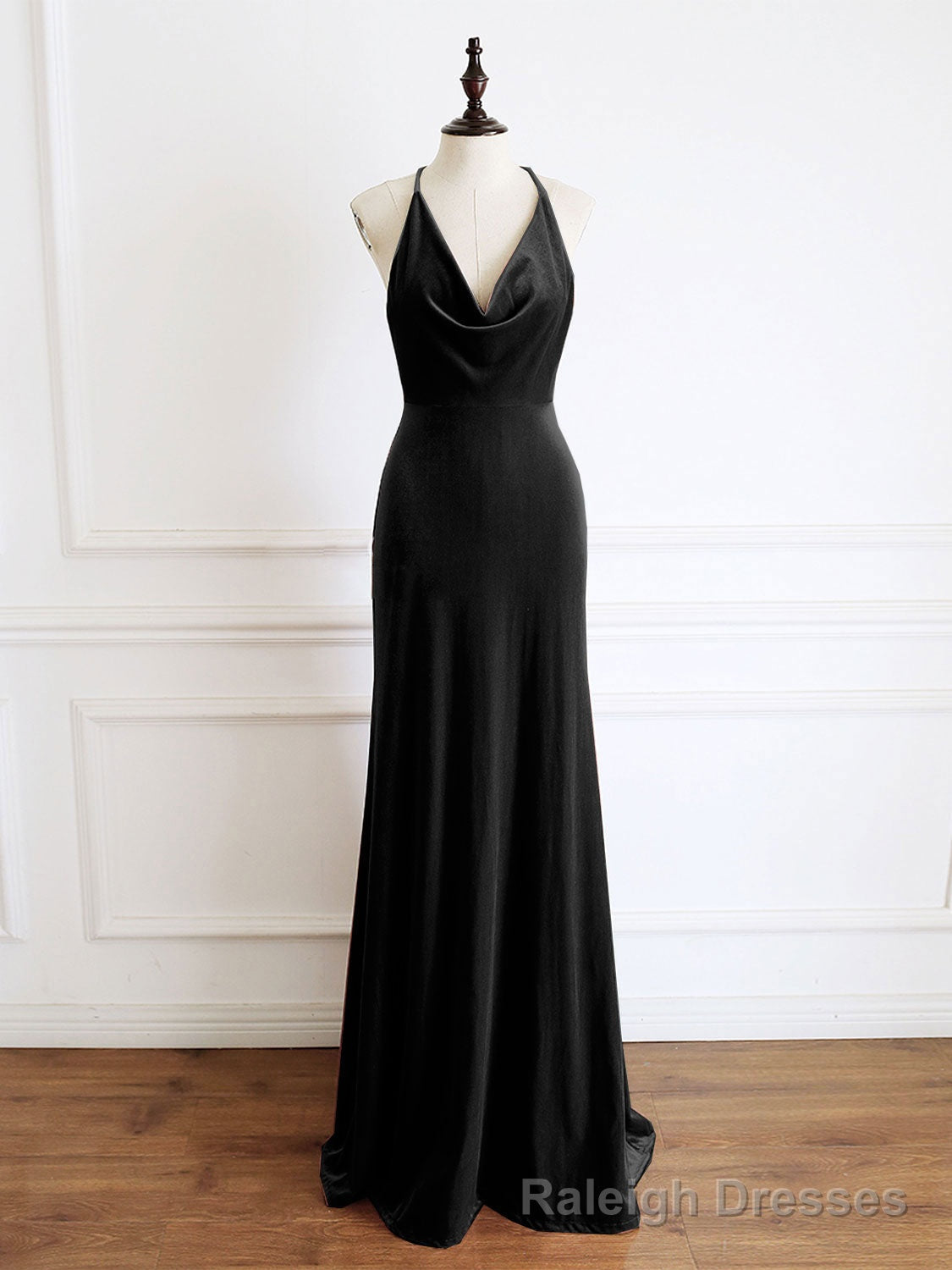 Green Mermaid Velvet Long Prom Dress, Green Formal Prom Dresses