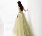 Green Off Shoulder Lace Long Prom Dresses Green Prom Dresses