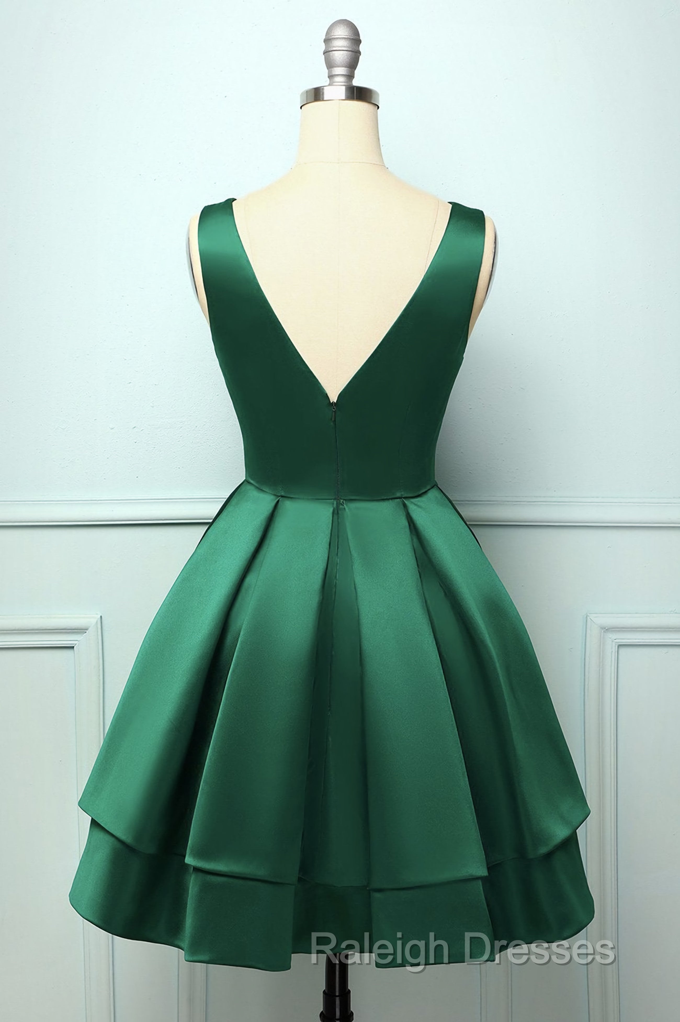 Green Satin Short Homecoming Dress Secondary image
