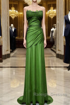 Green Straps Lace-Up Prom Dresseses Green Spandex Prom Dresses