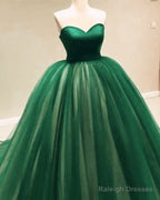 Green Sweetheart Corset Ball Gown Tulle Dresses