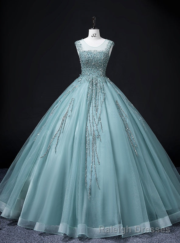 Green Tulle Beading Sequins Quinceanera Dress Main image