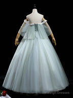 Green Tulle Lace Long Prom Dresses Lace Prom Dresses
