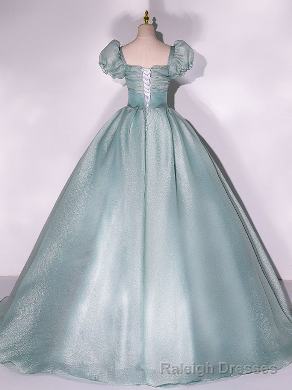 Green Tulle Long Prom Dress, A Line Tulle Formal Prom Dresses