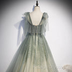 Green Tulle Long Prom Dress Evening Dress Evening Dress