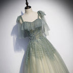 Green Tulle Long Prom Dress Evening Dress Evening Dress