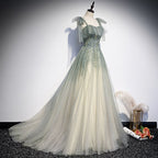 Green Tulle Long Prom Dress Evening Dress Evening Dress