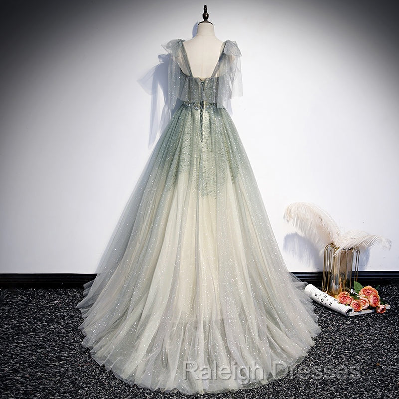 Green Tulle Long Prom Dress Evening Dress Evening Dress