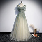 Green Tulle Long Prom Dress Evening Dress Evening Dress
