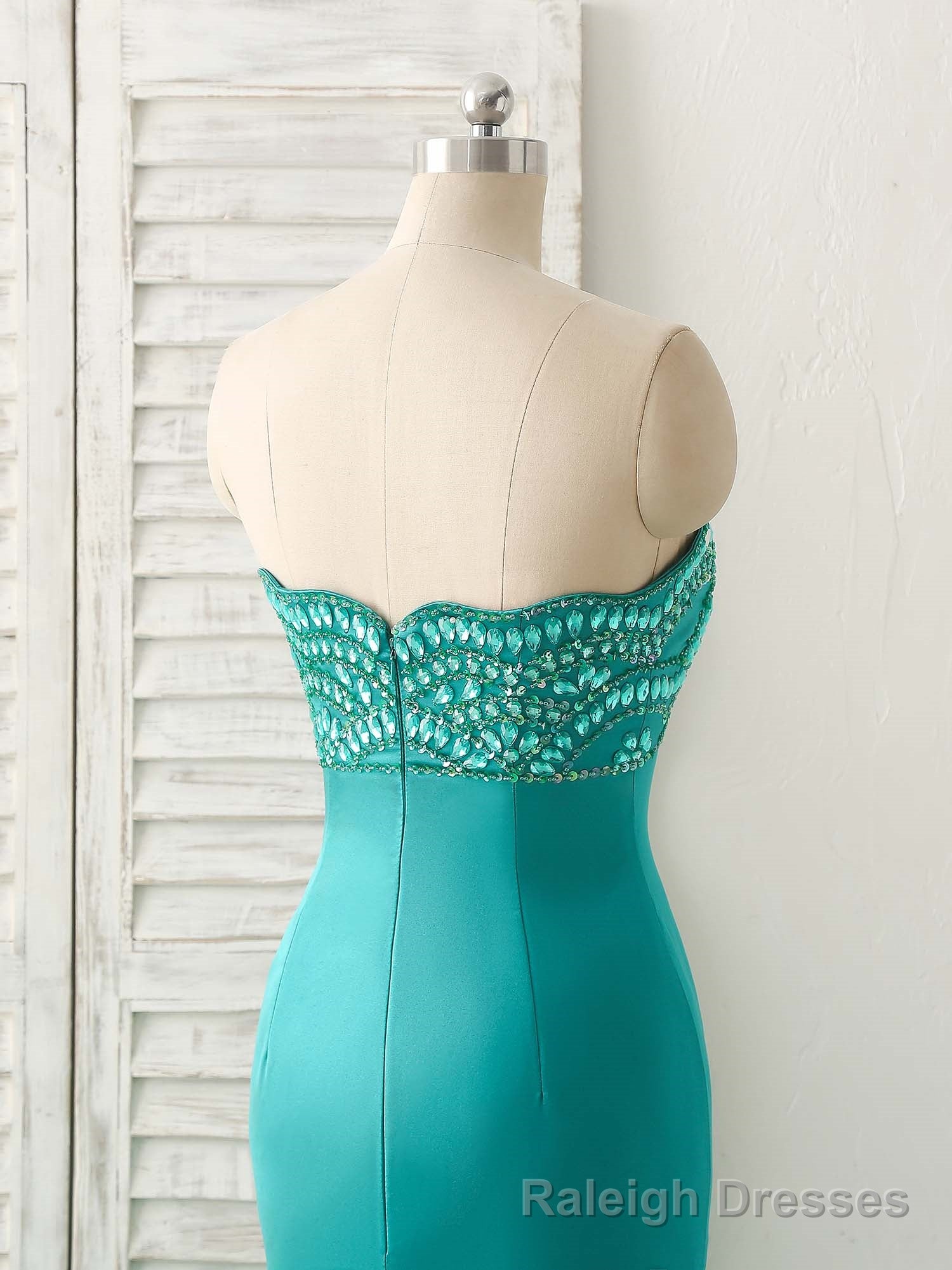 Green Tulle Mermaid Long Prom Dress Green Evening Dress