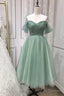 Green Tulle Short A Line Prom Dress, Cute A Line Homecoming Prom Dress